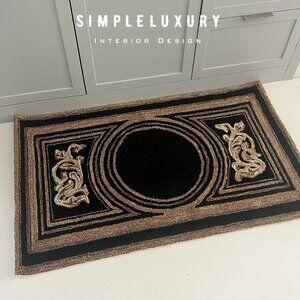 Brand New Frontgate Wingate Monogrammed Black 24" x 39" Door Mat